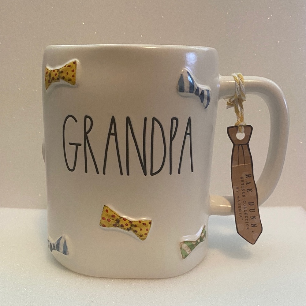 Rae Dunn GRANDPA Mug with Colorful Bow Ties